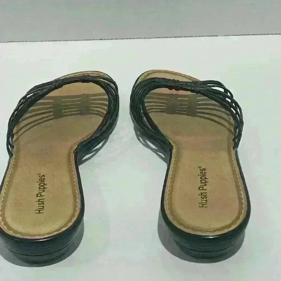 NWOT Hush Puppies sandals  black small wedge size 9.5 - Picture 5 of 7